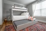 Bedroom 4 - Full bunk bed, twin on top, trundle on bottom plus additional twin sleeps 5
